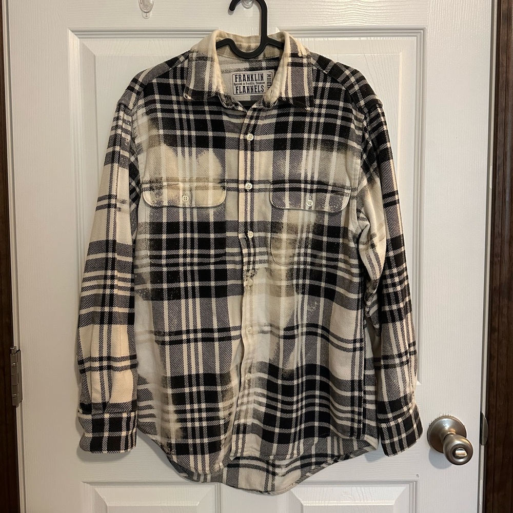 Bleached flannel. One of a kind.